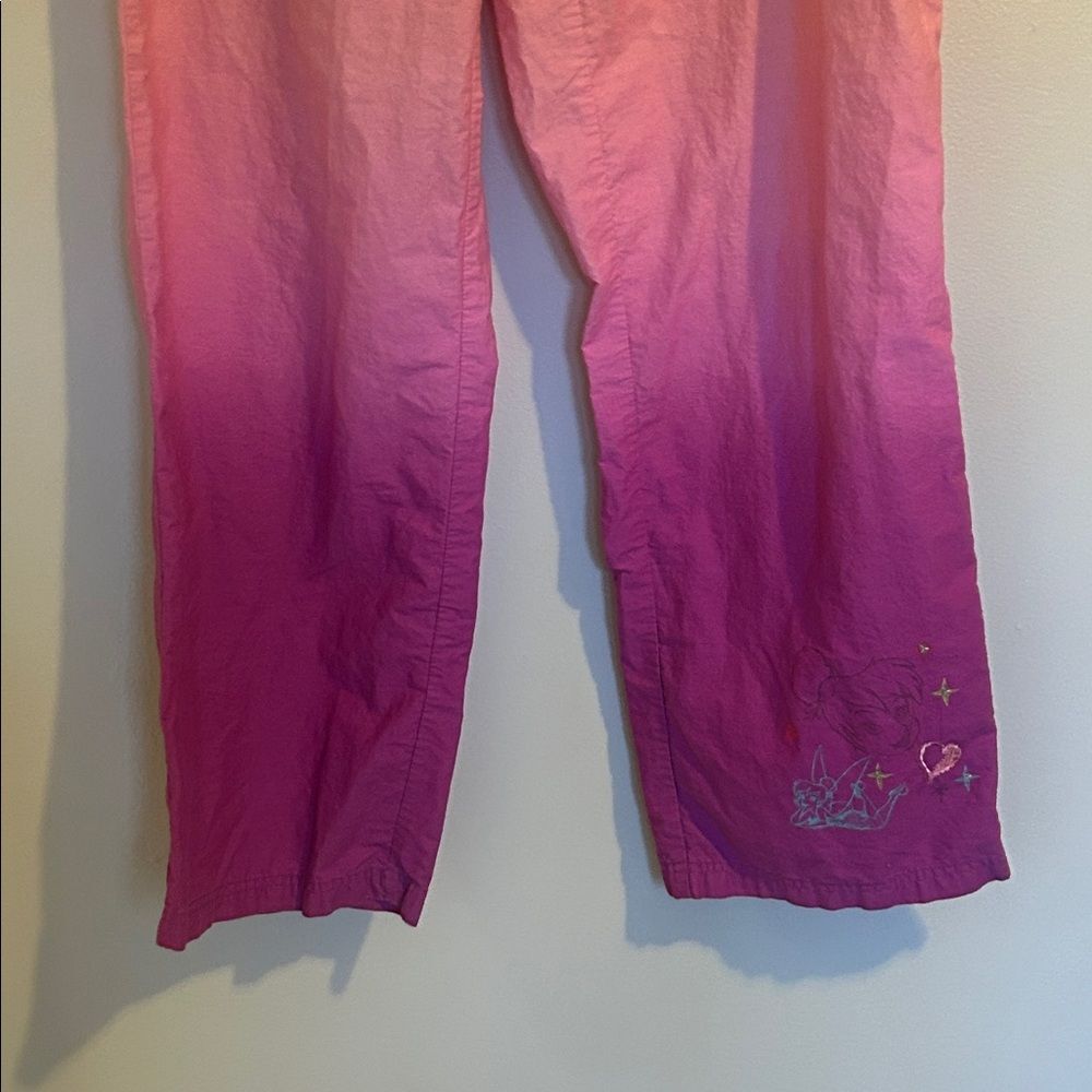 Disney Vintage 2 Tinker Bell Ombre Sleep Pants 100% Cotton Large - Picture 4 of 6